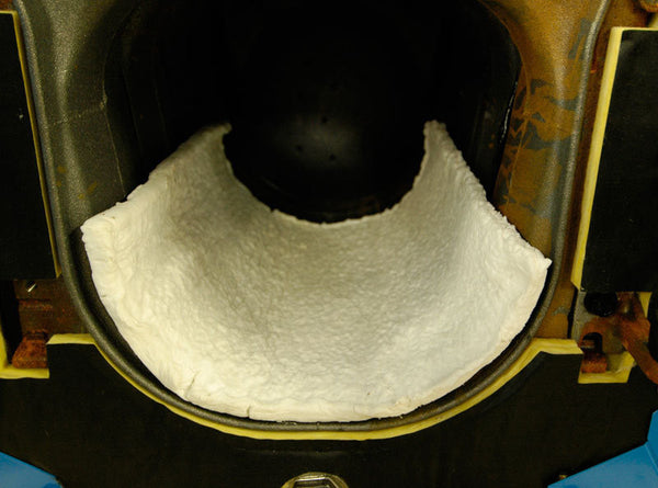Ceramic blanket laid in the bottom of Buderus boiler